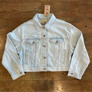 Levi’s Silver Tab Baggy Cropped Trucker Jean Jacket Large